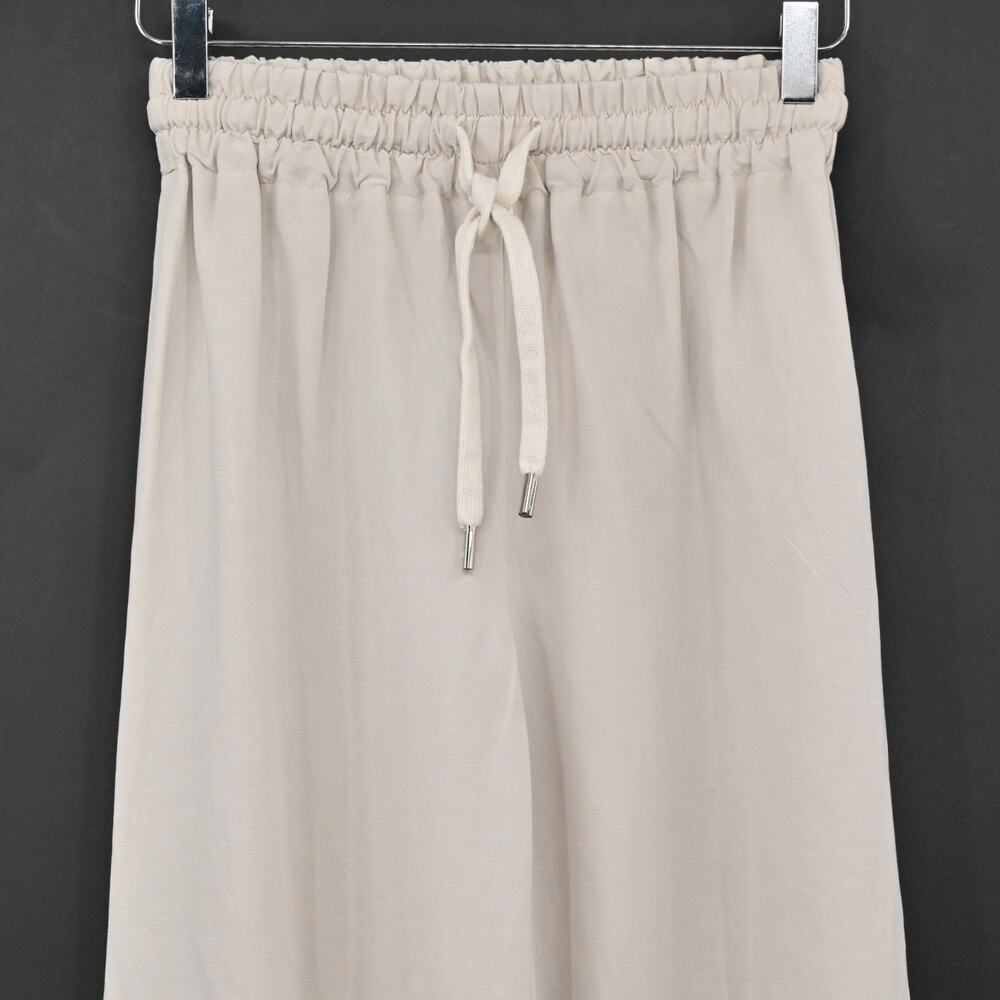 BARBARA ALVISI Womens Wide Leg Pants Size XS Linen Drawstring Minimalist Italy - Picture 9 of 12